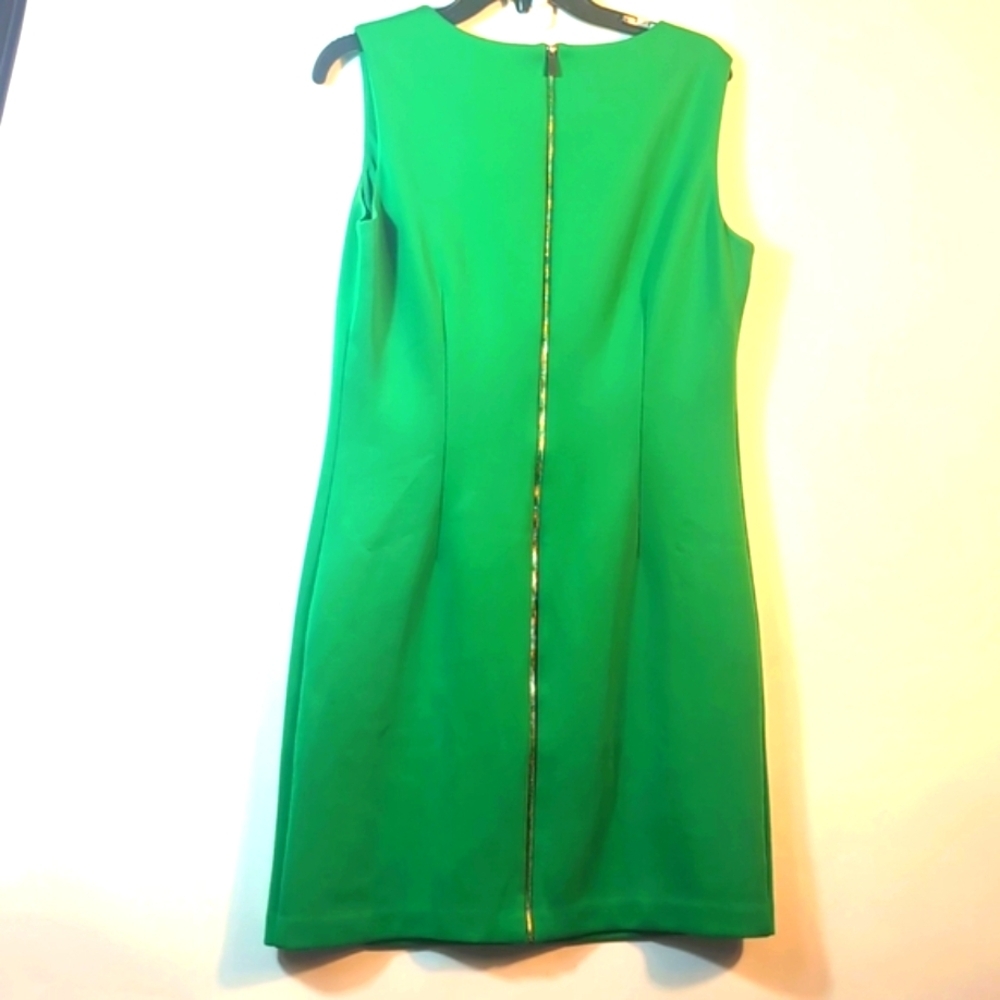 Vince Camuto Elegant Green Sleeveless Dress Size 12 - Picture 4 of 15